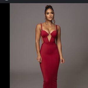 JLUXLABEL Red Midi Dress